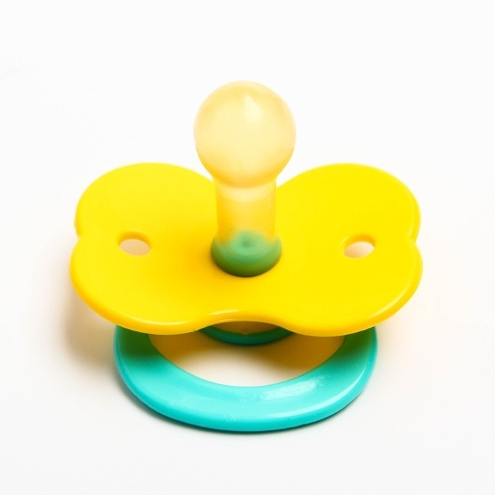 1476672 Соска-пустышка латексная классическая «Карамелька» с кольцом, от 0 мес., цвета МИКС