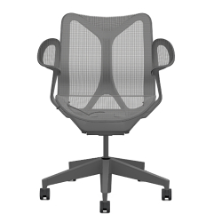 Кресло Herman Miller Cosm, низкая спинка, цвет Carbon, подлокотники «лепестки» (Leaf)