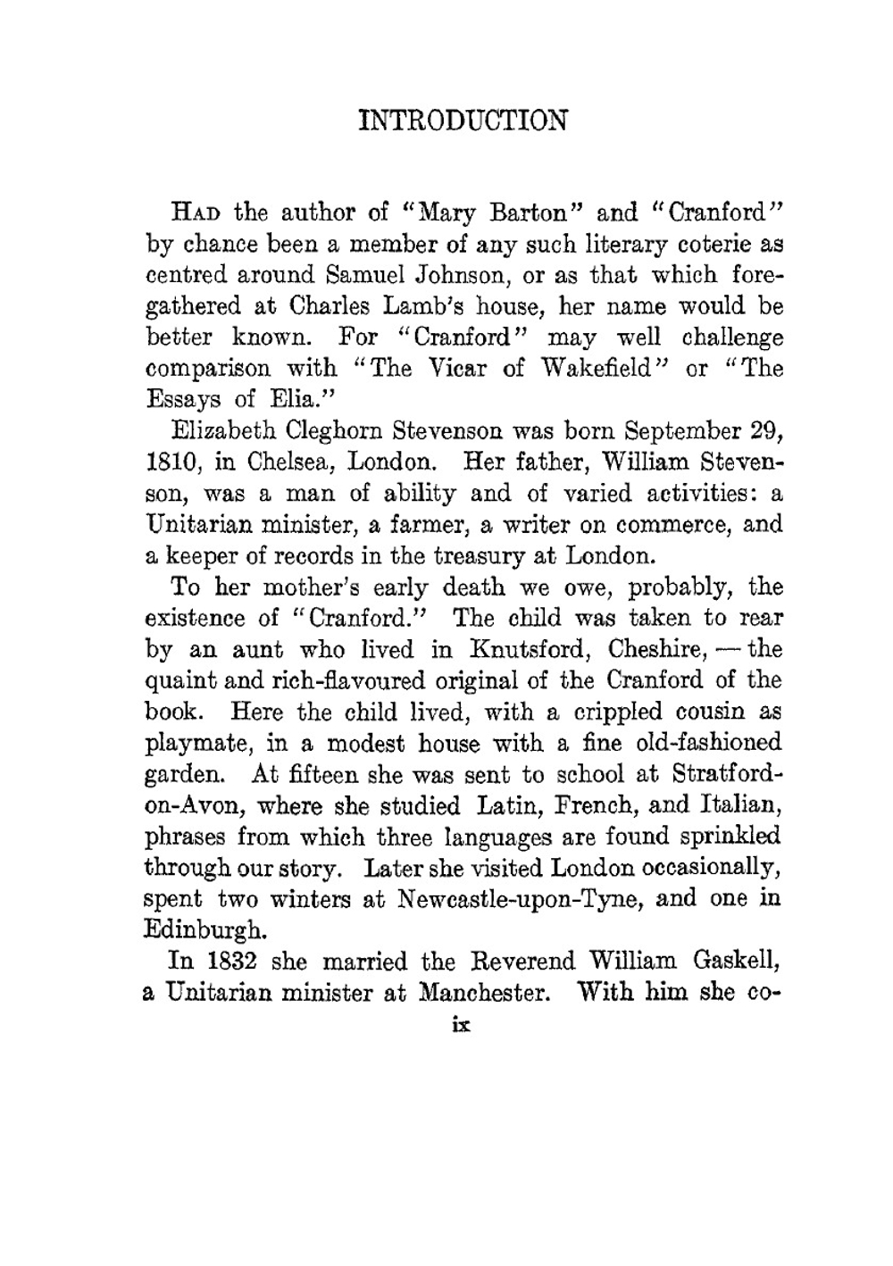 Elizabeth Gaskell S Cranford | Franklin T. Baker