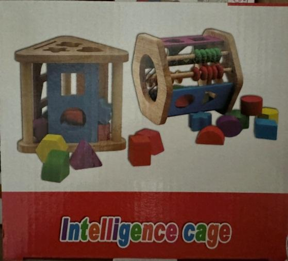 Развивающая игрушка деревянная Сортер обьемный треугольный с фигурами, коробка C-41836