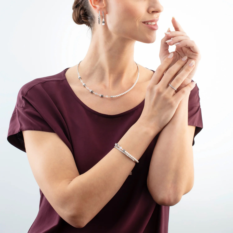 Серьги Coeur de Lion White-Silver 4087/21-1417