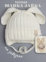 Шапка зимняя с ушками на завязках