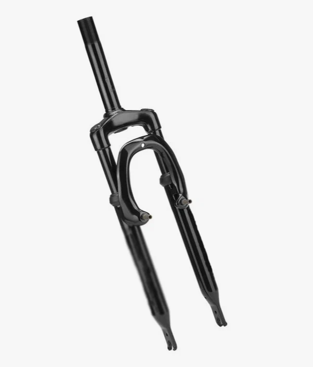 Вилка амортизационная TRIX 24"х1-1/8", сталь, пружинно-эластомерная, безрезьбовой, шток 250мм, ход 80мм, Disk и V-br тормоз, регулировка преднагрузки, матовая черная (8)