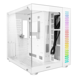 Ginzzu V580 RGB подсветка, закаленное стекло 1*USB 3.0,1*USB 2.0, AU Белый ATX