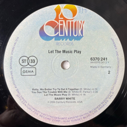 Винтажная виниловая пластинка LP Barry White Let The Music Play (Germany 1976)