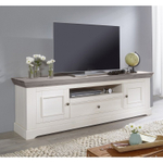 Тумба ТВ «Форест» 2 двери 1 ящик белый воск/антрацит