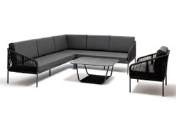 "Канны" модульная угловая лаунж-зона из роупа (веревки), цвет темно-серый