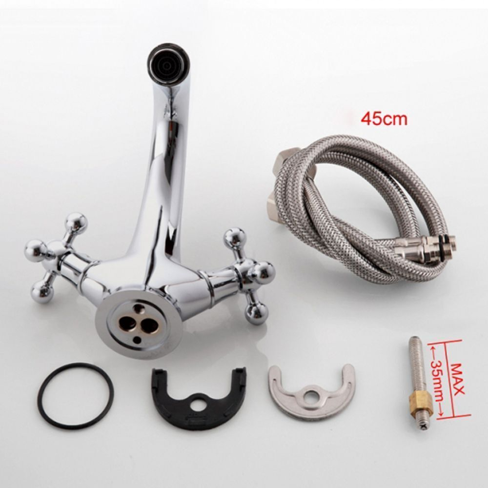 Смеситель для раковины, Frap, корот изл, с кран-буксой, хром, F1019