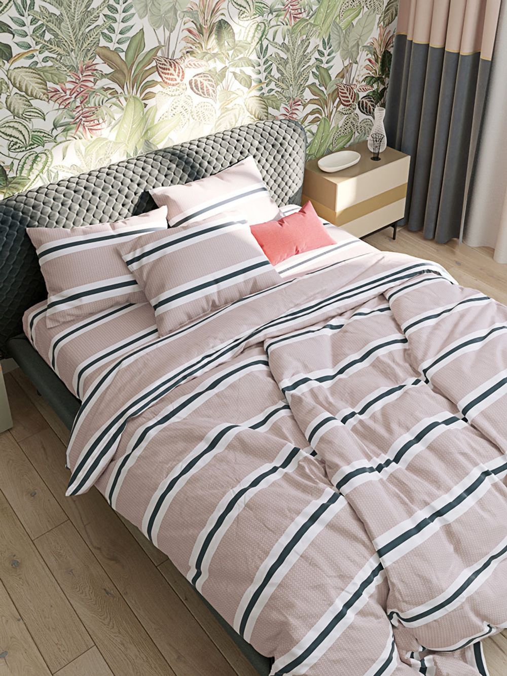 Постельное белье Сказка "Аляска (компаньон)" 2-спальный Наволочка 50х70 см 2 шт Простынь 240х215 см Пододеяльник 175х215 см, перкаль