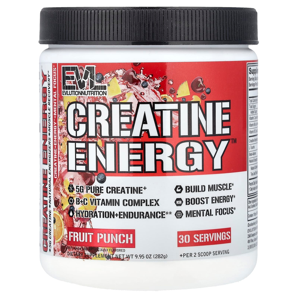 EVLution Nutrition, Creatine Energy™, фруктовый пунш, 282 г (9,95 унции)