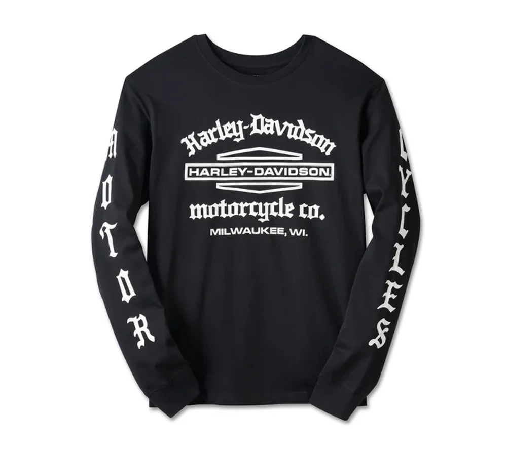 Лонгслив Men’s Old English Stacked Bar & Shield Tee Harley-Davidson