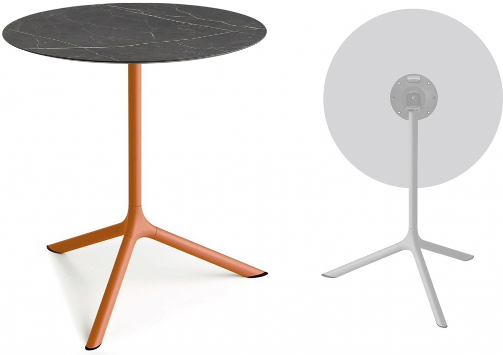 Стол ламинированный обеденный складной Scab Design Tripe Maxi Folding, терракотовый, черный мрамор Сахара