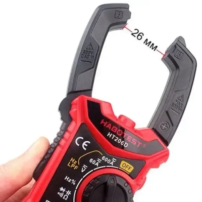Мультиметр HT206D Habotest клещи постоянного и переменного тока 0,01 - 600А емкость частота подветка
