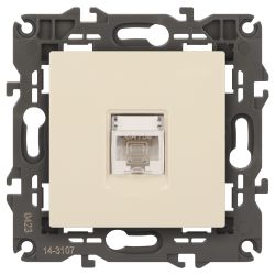 Розетка ЭРА Elegance 14-3107-02 информационная RJ45 IP20 слоновая кость