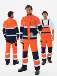 Костюм сигнальный PROFLINE Specialist-2 МВО (тк.Смесовая,240) п/к, оранжевый/т.синий
