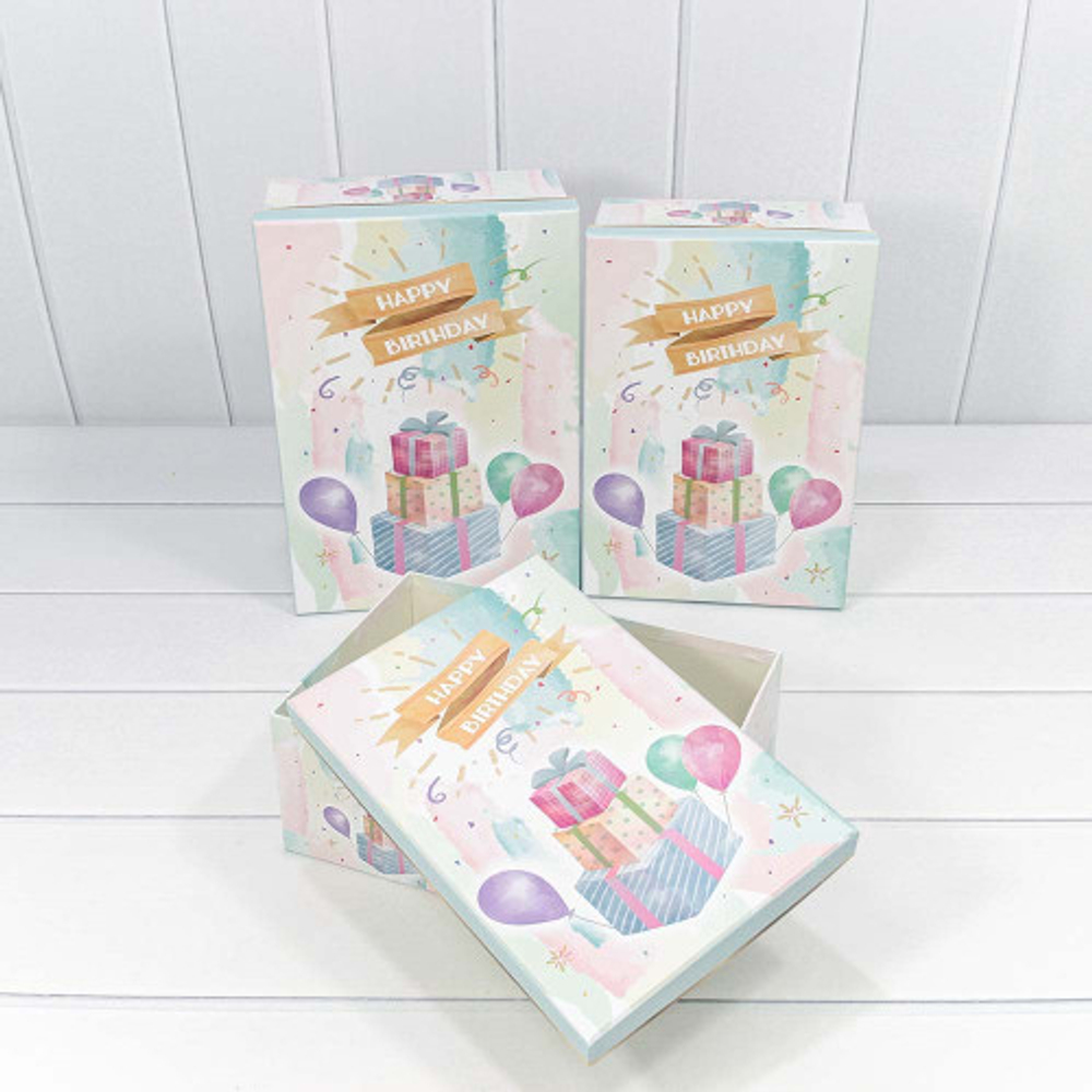 Коробка 30.5х22х12.5 см Набор 3 шт (Голубой)