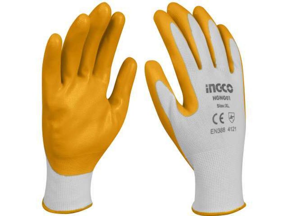 Перчатки нитриловые двойной облив INGCO HGNG01 INDUSTRIAL XL