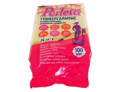 PERLETTI Влажные салфетки  УНИВЕРСАЛЬНЫЕ  8в1  100шт  *16