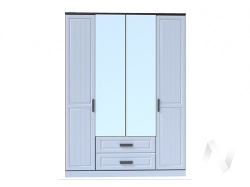 Шкаф 4-х створчатый (фасад центр. ЛДСП) секция-26 НКМ Венеция-1 (венге/белое дерево)