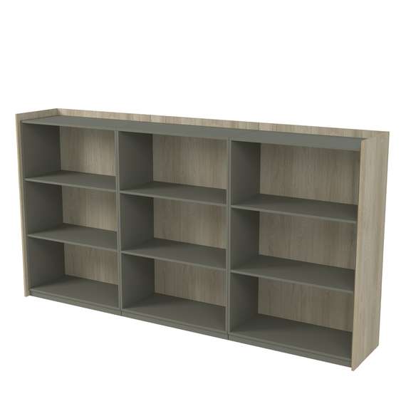 15ШТС.1405 Шкаф средний, со стеклом, трехсоставный (2636*460*1400)