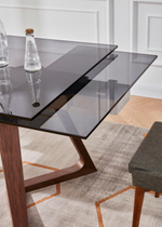 Стол обеденный Ist Casa раскладной Бостон Блэк, 160(240)х90х76см, затемненное стекло