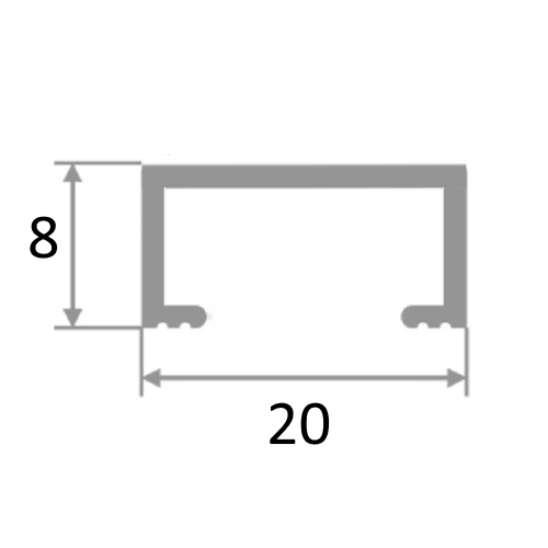 Фриз "браш" 20*8мм "DO-3" 3м Золото глянец П-обр. анод. алюм.