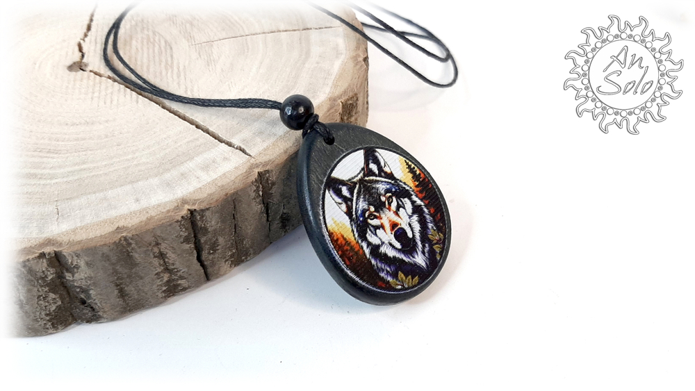 Кулон-капля "Страж леса" волк