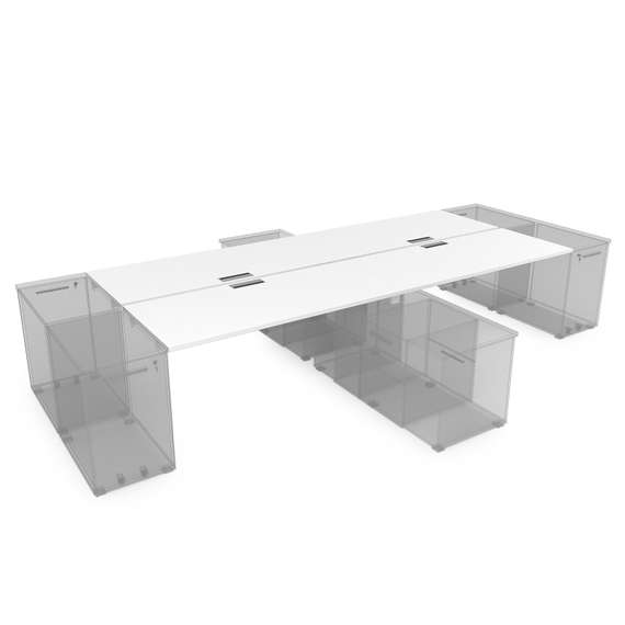 СБЧТ.979 Стол системы БЕНЧ на 4 рабочих места. крепление к тумбам (2800*1435*750)