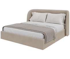 Кровать двуспальная Classic 180 см (бежевый, велюр)
