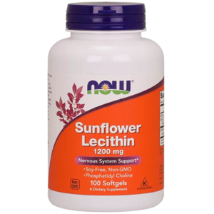 NOW Sunflower Lecithin 1200 мг 100 желатиновых капсул