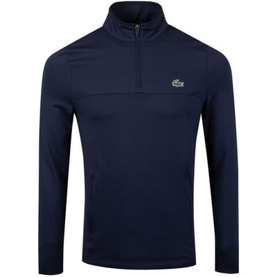 Мужская кофта теннисная Lacoste Men's SPORT Stretch Zippered Collar Sweatshirt - navy blue