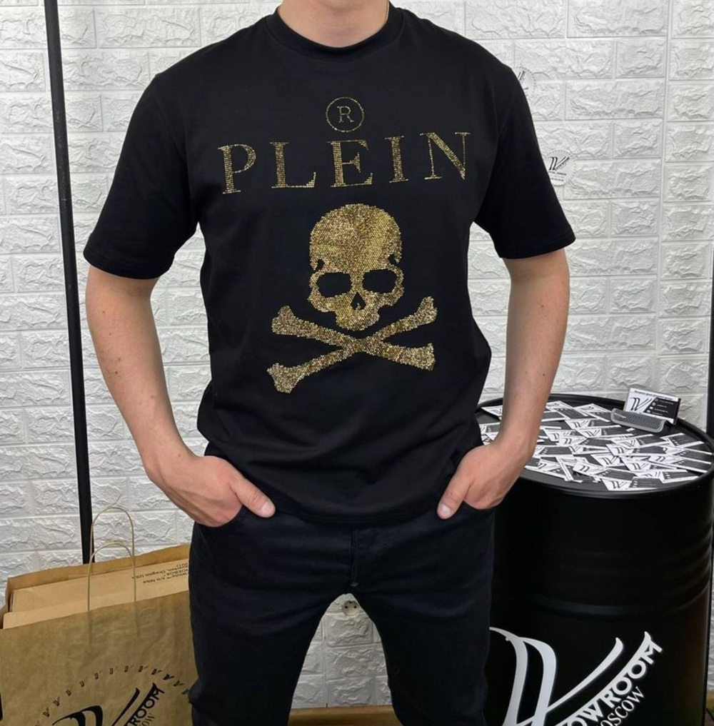 Футболка Philipp Plein Crystal Gold Skull