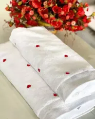 Набор полотенец  SOFT HEARTS красные 2пр 50х100 Maison Dor Турция