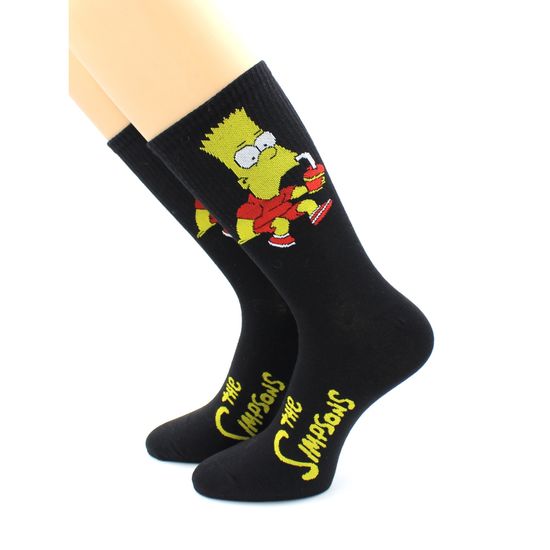 Носки с принтом "Симпсоны - Барт" черные Hobby Line