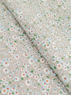 Ткань бязь плательная, рис. "Ромашки", ширина 150 см, арт. 622