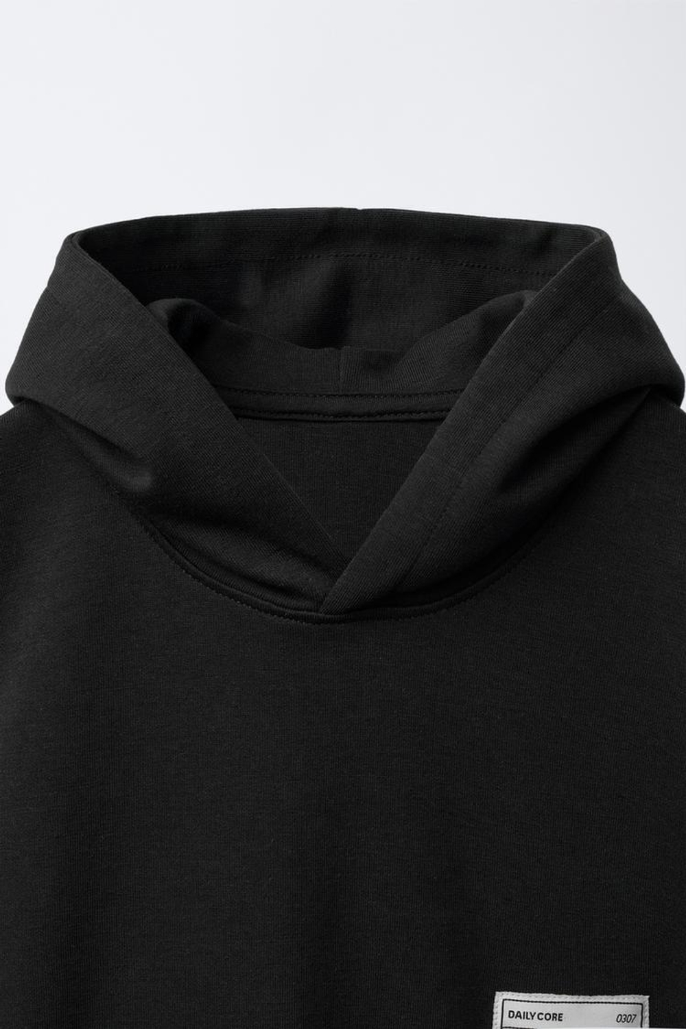 ZARA КОМПЛЕКТ: ТОЛСТОВКА С КАПЮШОНОМ И БРЮКИ-ДЖОГГЕРЫ ИЗ ТКАНИ ИНТЕРЛОК, ЧЕРНЫЙ