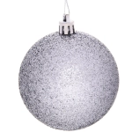 Новогодние шары 8 см (набор 3 шт) «Микс фактур», серебро