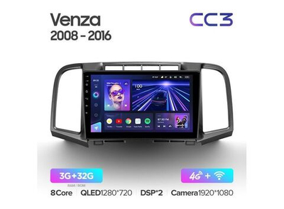 Магнитола Teyes CC3 3-32 Toyota Venza 2008 — 2016 9.0"