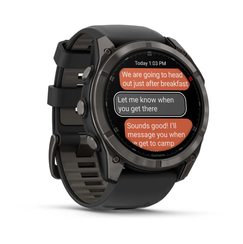 Умные часы Garmin Fenix 8 PRO, 51 мм, AMOLED, Sapphire, Carbon Gray DLC Titanium with Black/Pebble Gray Silicone Band