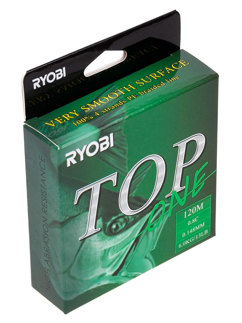 Шнур плетеный для рыбалки Ryobi TOP PE4X-120M Dark green 0.6/d-0.128mm