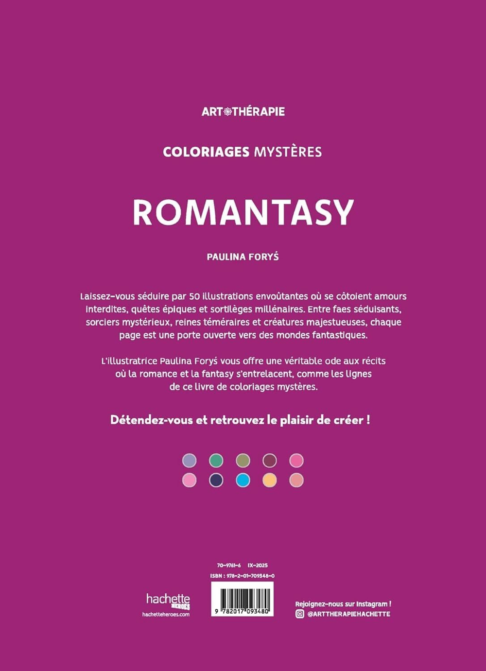 Раскраска по номерам Coloriages mystères - Romantasy, 112 стр.