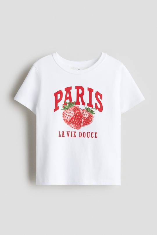 H&M Футболка с принтом, белый