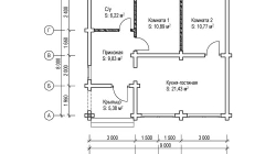 Проект Дома 72 кв. м из бруса Д-46
