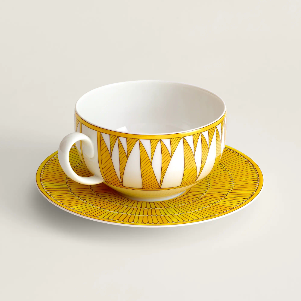 Чайные чашки для завтрака с блюдцем Soleil d'Hermes (2 шт.)