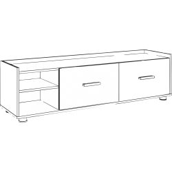 Тумба под ТВ "Валеска 6" 1600 (дуб ирландский/белый глянец), ЛДСП, Комфорт-S, г. Ижевск