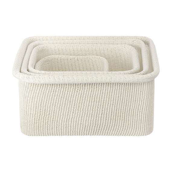 Набор из 4-х корзин для хранения sustainable collection, молочный