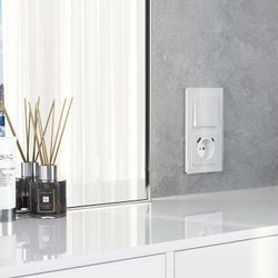 Выключатель проходной одноклавишный без рамки Werkel белый акрил W1112041