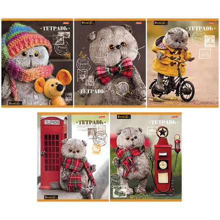 Тетрадь 18л, клетка, Хатбер Кот Басик, в ассортименте, 1шт.