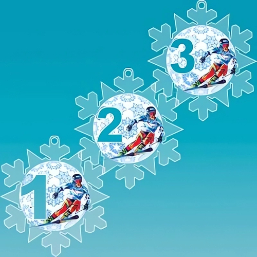 1560-002 Акриловая медаль Горные лыжи 1,2,3 место