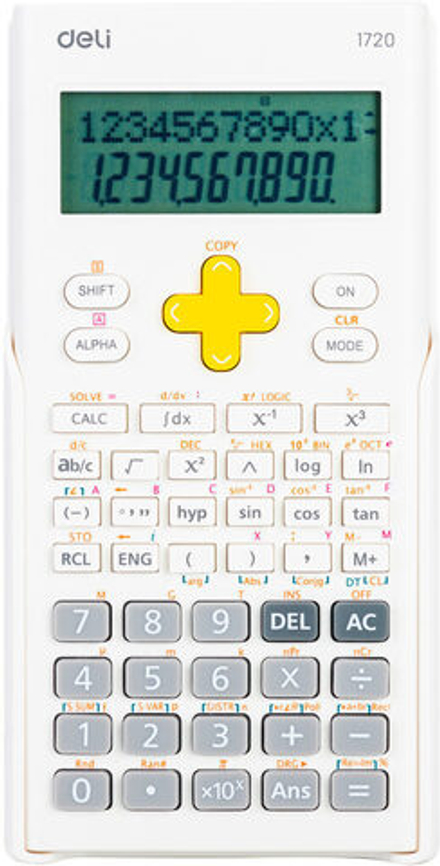 Калькулятор  10+2 разр. Deli научный, для ЕГЭ, белый E1720